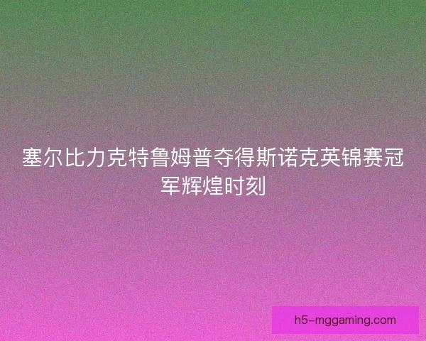 塞尔比力克特鲁姆普夺得斯诺克英锦赛冠军辉煌时刻 塞尔比力克特鲁姆普夺得斯诺克英锦赛冠军辉煌时刻