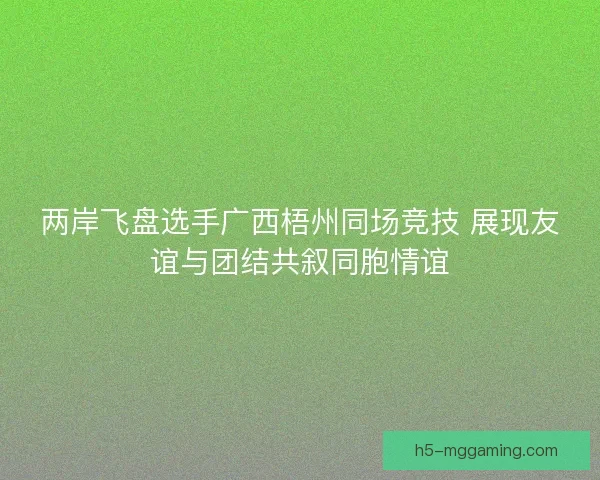 两岸飞盘选手广西梧州同场竞技 展现友谊与团结共叙同胞情谊