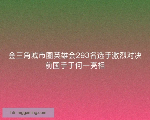 金三角城市圈英雄会293名选手激烈对决前国手于何一亮相